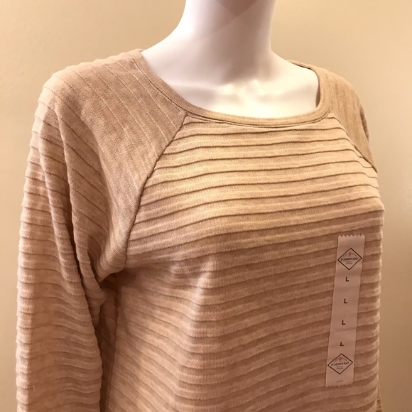 St Johns Bay Sweater NEW Womens Size Large Tan Pullover Light Weight Knit - Picture 2 of 13